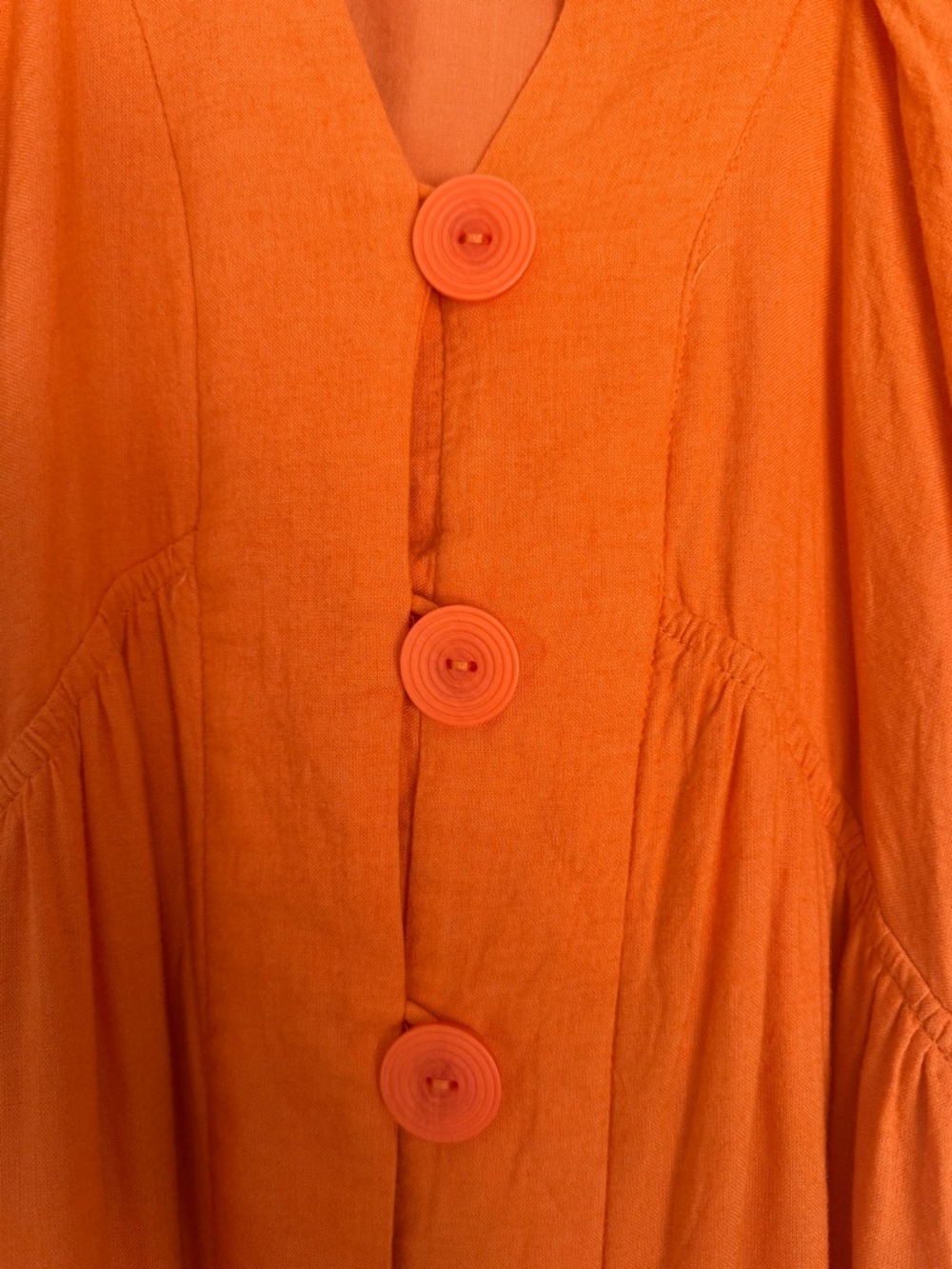 Anthropologie Orange Button-Front Maxi Dress - Picture 4 of 8